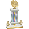 Premium Single Silver Carbon Fiber Victory Basketball Trophy