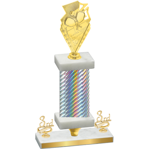 Premium Single Silver Carbon Fiber Third Place Pickleball Trophy