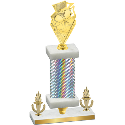 Premium Single Silver Carbon Fiber Victory Pickleball Trophy