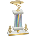 Premium Single Silver Carbon Fiber Victory Cars Trophy