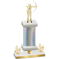 Premium Single Silver Carbon Fiber Fourth Place Archery Trophy