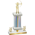 Premium Single Silver Carbon Fiber Year Archery Trophy