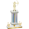 Premium Single Silver Carbon Fiber Second Place Archery Trophy