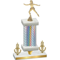 Premium Single Silver Carbon Fiber Victory Skater Trophy