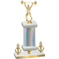 Premium Single Silver Carbon Fiber Victory Weights Trophy