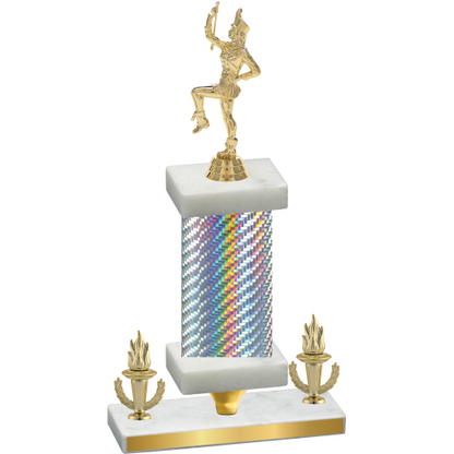 Premium Single Silver Carbon Fiber Victory Majorette Trophy