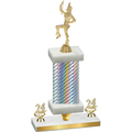 Premium Single Silver Carbon Fiber Year Majorette Trophy