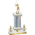 Premium Single Silver Carbon Fiber Victory Golf Trophy
