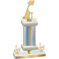 Premium Single Silver Carbon Fiber Third Place Golf Trophy
