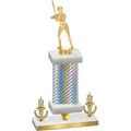 Premium Single Silver Carbon Fiber Victory Softball Trophy