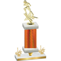 Premium Single Orange Carbon Fiber First Place Football Trophy