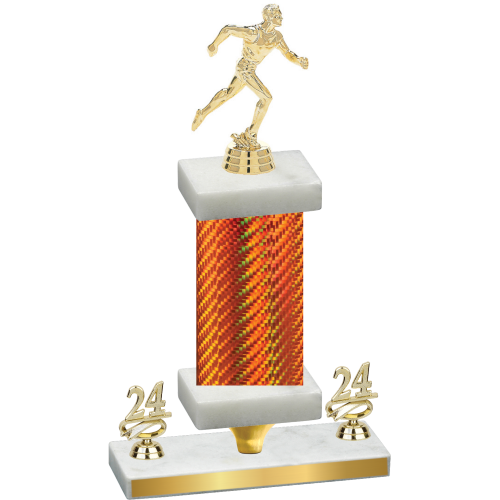 Premium Single Orange Carbon Fiber Year Running Trophy