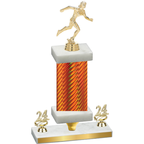 Premium Single Orange Carbon Fiber Year Running Trophy