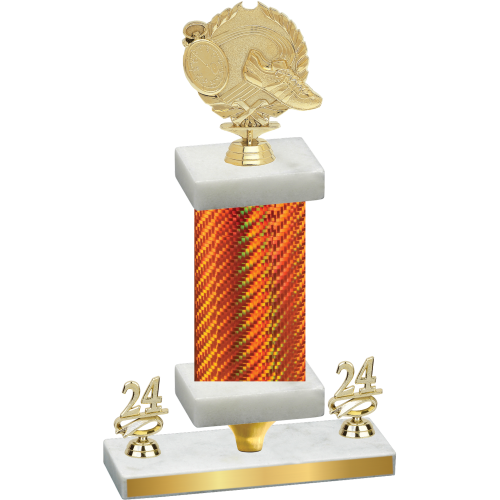 Premium Single Orange Carbon Fiber Year Running Trophy