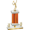 Premium Single Orange Carbon Fiber Year Tennis Trophy