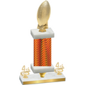 Premium Single Orange Carbon Fiber Fourth Place Football Trophy