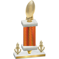 Premium Single Orange Carbon Fiber Victory Football Trophy