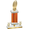 Premium Single Orange Carbon Fiber Year Football Trophy
