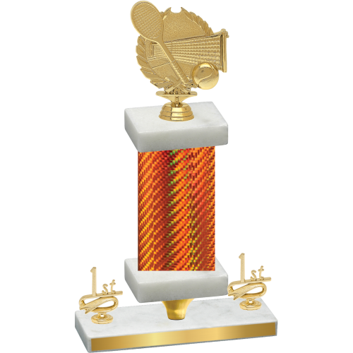 Premium Single Orange Carbon Fiber First Place Tennis Trophy