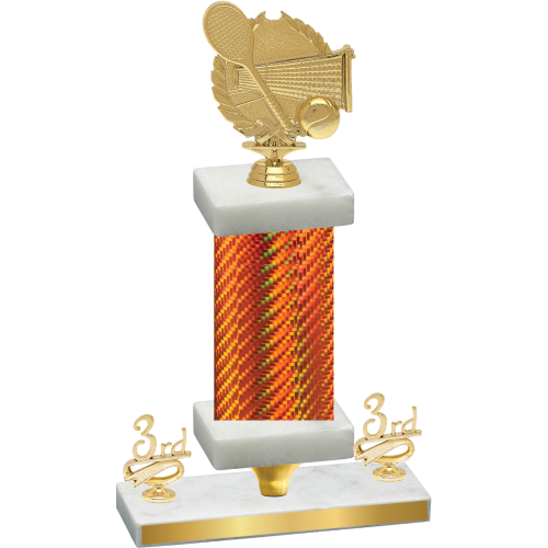 Premium Single Orange Carbon Fiber Third Place Tennis Trophy