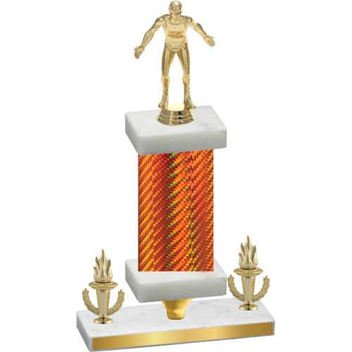 Premium Single Orange Carbon Fiber Victory Wrestling Trophy