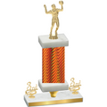 Premium Single Orange Carbon Fiber Third Place Volleyball Trophy