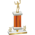Premium Single Orange Carbon Fiber Year Volleyball Trophy