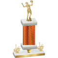 Premium Single Orange Carbon Fiber First Place Volleyball Trophy