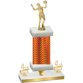 Premium Single Orange Carbon Fiber Fourth Place Volleyball Trophy