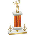 Premium Single Orange Carbon Fiber Victory Volleyball Trophy