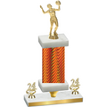 Premium Single Orange Carbon Fiber Year Volleyball Trophy
