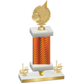 Premium Single Orange Carbon Fiber First Place Volleyball Trophy