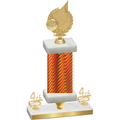 Premium Single Orange Carbon Fiber Fourth Place Volleyball Trophy