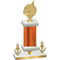 Premium Single Orange Carbon Fiber Victory Volleyball Trophy