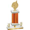 Premium Single Orange Carbon Fiber Year Volleyball Trophy
