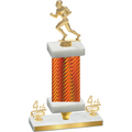 Premium Single Orange Carbon Fiber Fourth Place Football Trophy