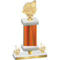 Premium Single Orange Carbon Fiber First Place Swimming Trophy