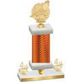 Premium Single Orange Carbon Fiber Fourth Place Swimming Trophy