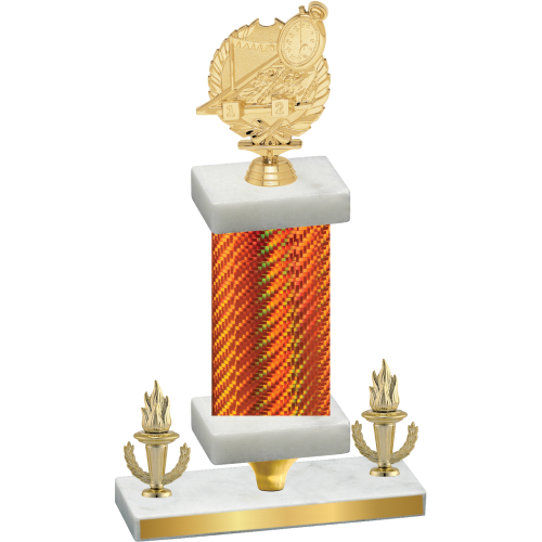 Premium Single Orange Carbon Fiber Victory Swimming Trophy
