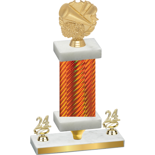 Premium Single Orange Carbon Fiber Year Cheerleading Trophy