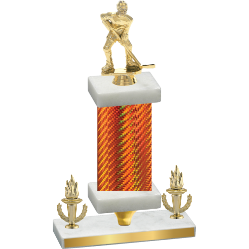 Premium Single Orange Carbon Fiber Victory Hockey Trophy