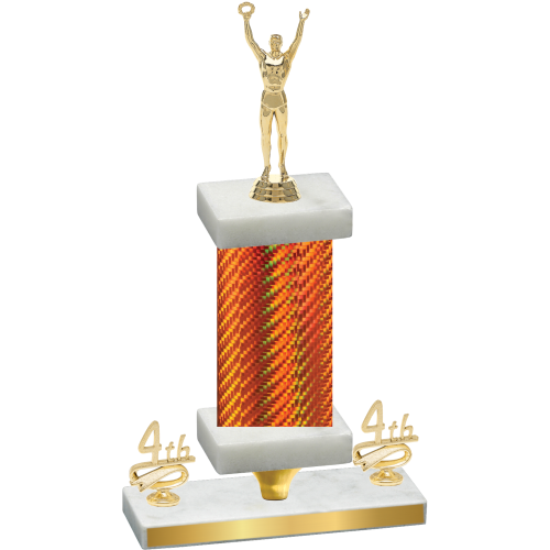 Premium Single Orange Carbon Fiber Fourth Place Victory Trophy