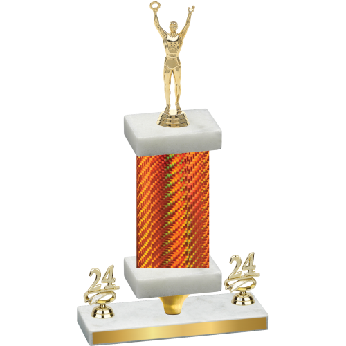 Premium Single Orange Carbon Fiber Year Victory Trophy