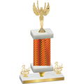 Premium Single Orange Carbon Fiber Third Place Victory Trophy