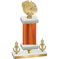 Premium Single Orange Carbon Fiber Victory Basketball Trophy