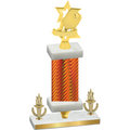Premium Single Orange Carbon Fiber Victory Pickleball Trophy