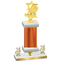 Premium Single Orange Carbon Fiber Year Pickleball Trophy