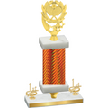 Premium Single Orange Carbon Fiber First Place Pickleball Trophy