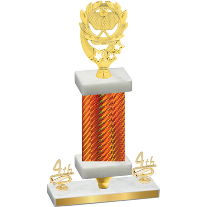 Premium Single Orange Carbon Fiber Fourth Place Pickleball Trophy