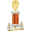 Premium Single Orange Carbon Fiber Victory Pickleball Trophy